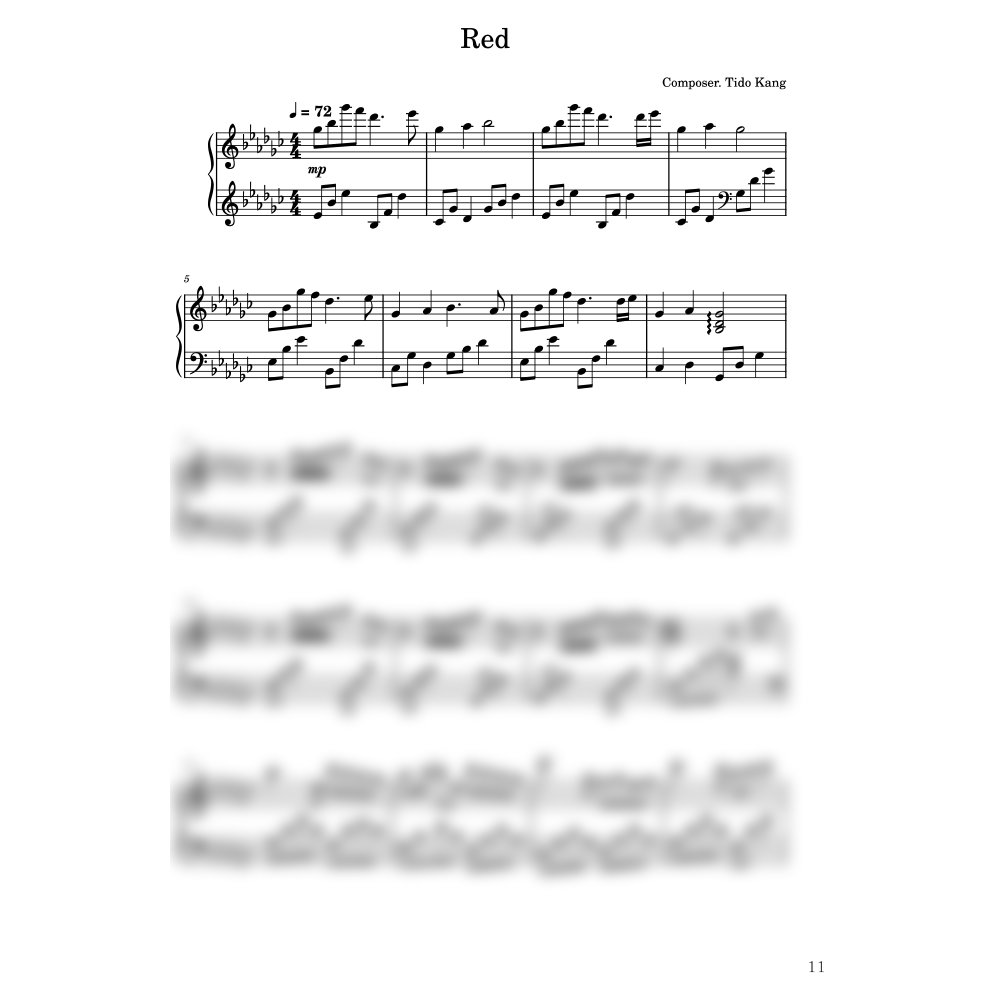 Afterglow – Original Piano Sheet Music (PDF)