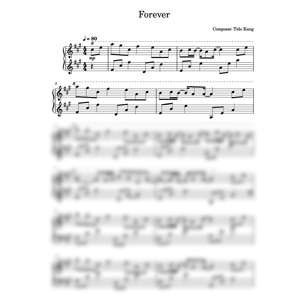 Forever – Original Piano Sheet Music (PDF) – Tido Kang