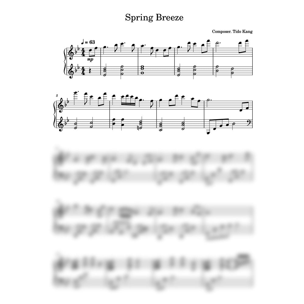 Spring Breeze – Original Piano Sheet Music (PDF)